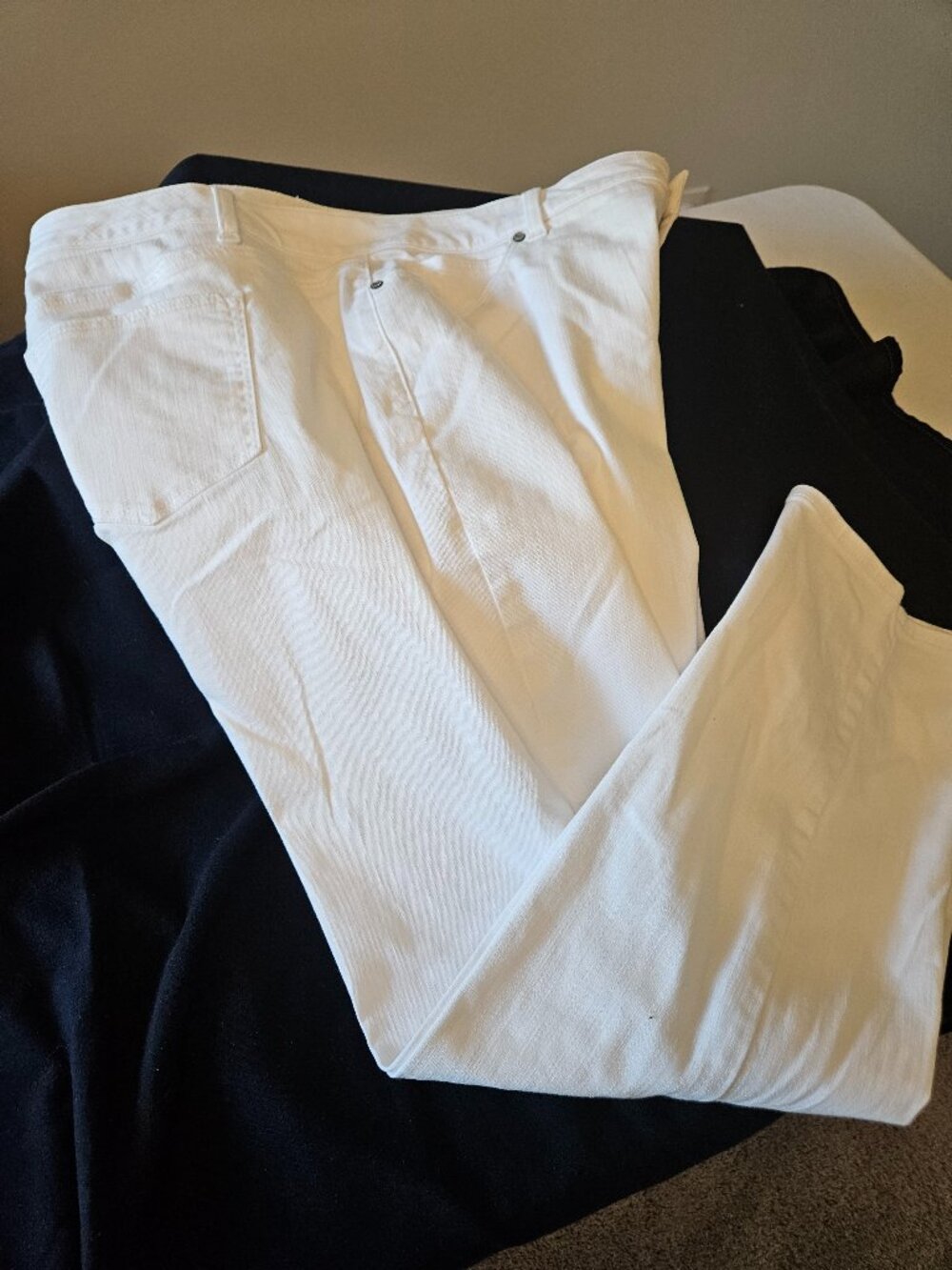 Talbots White Straight Leg Stretch Denim Jeans -18 Women's Plus Petite